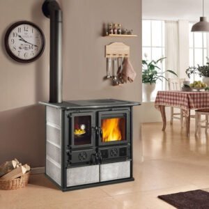 Cuisinière à bois Rosa Sinistra Reverse pierre naturelle – 10 Kw